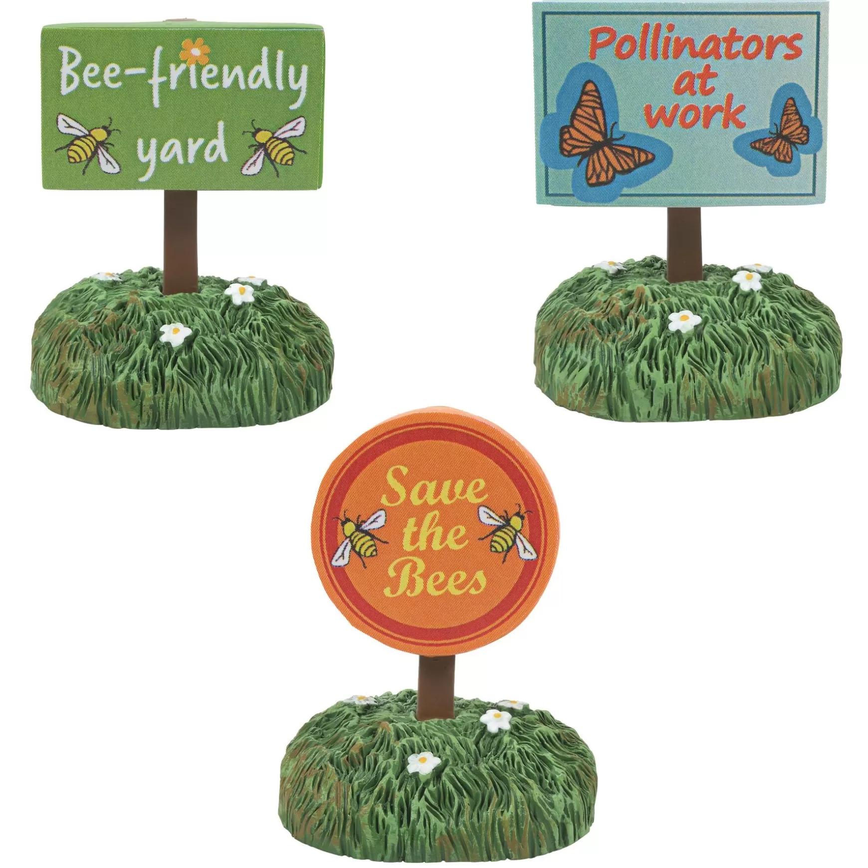 Department 56 Bee Friendly Signs St/3< Halloween Village Accessories