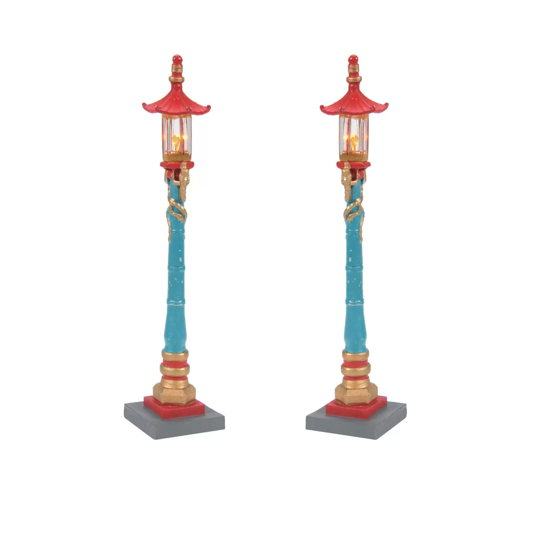 Department 56 Chinatown Post Lamps S/2< Christmas In The City Series