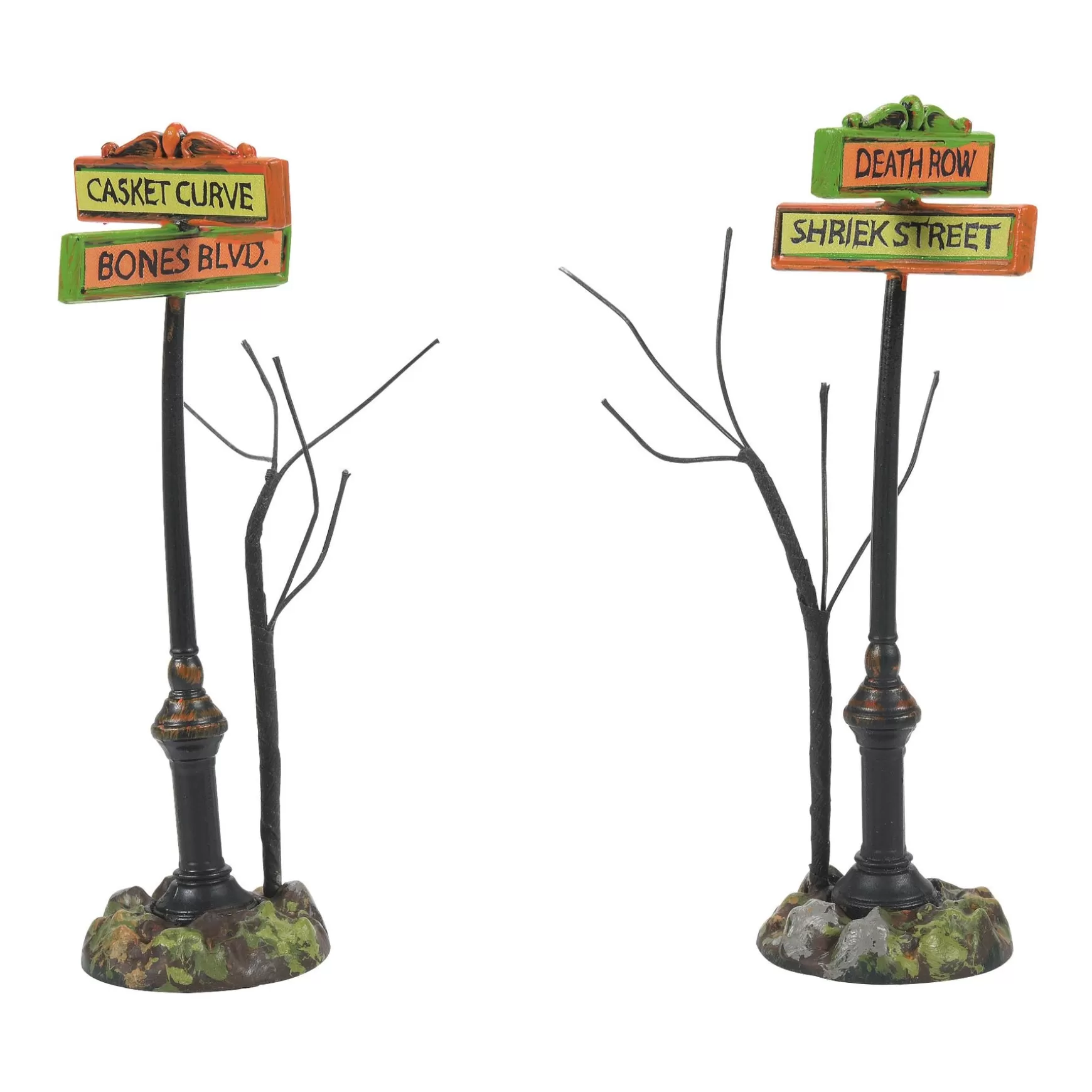 Department 56 Creepy Village Street Signs< Halloween Village Accessories