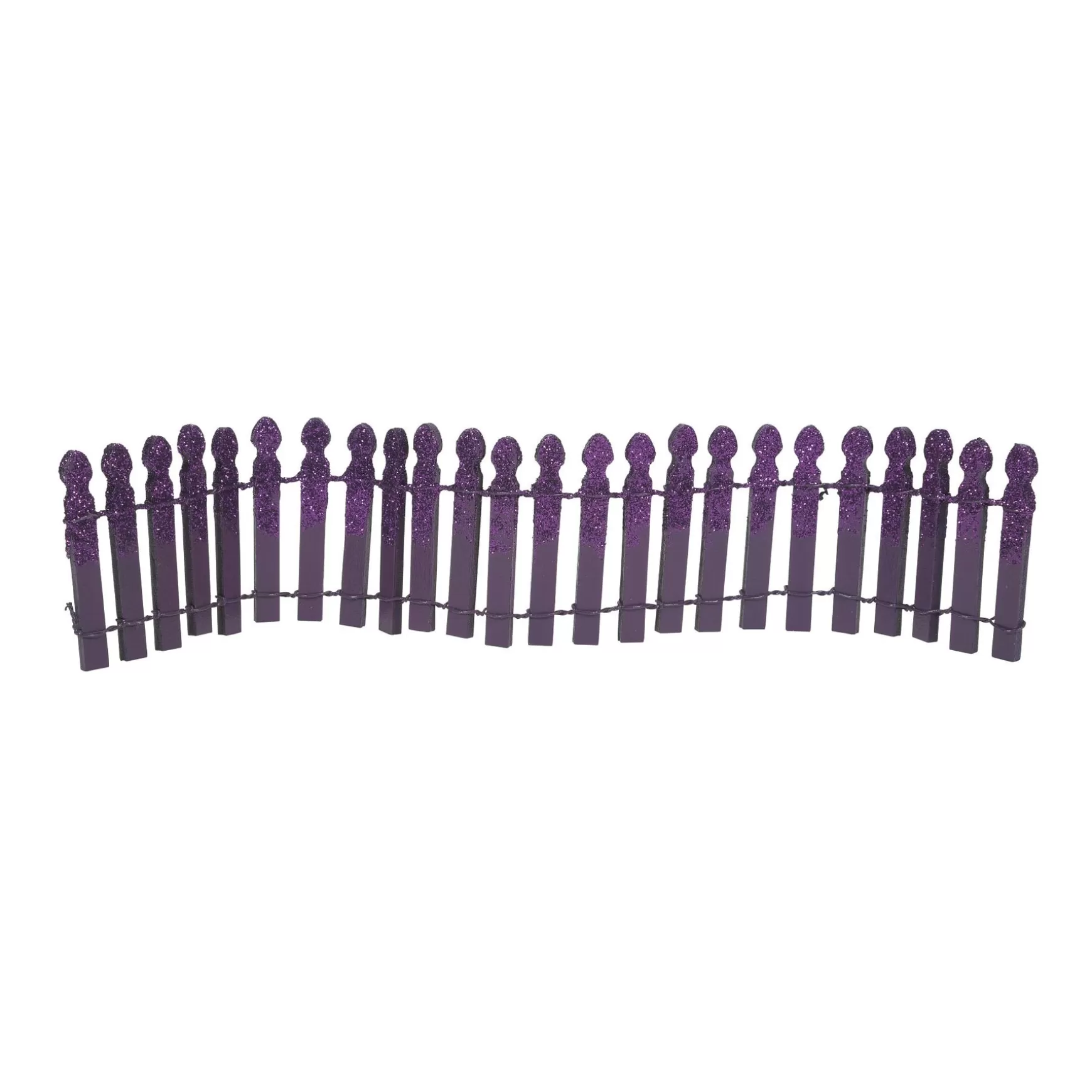 Department 56 Ghoulish Purple Glitter Fence< Halloween Village Accessories