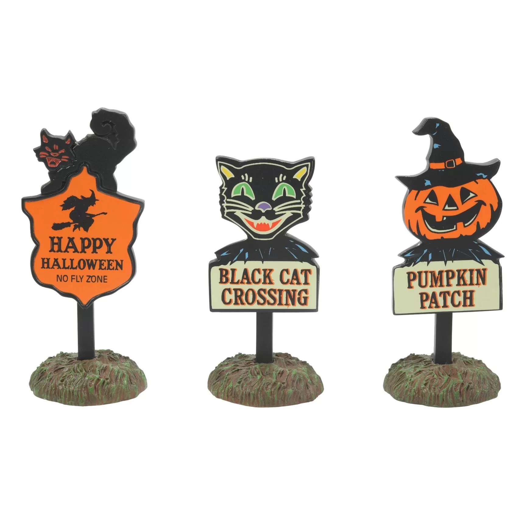 Department 56 Halloween Signs Set of 3< Halloween Village Accessories