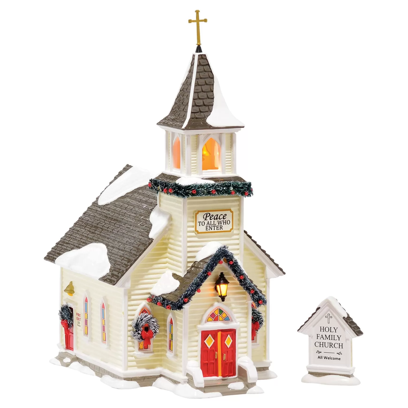 Department 56 Holy Family Church, set of 2< The Original Snow Village