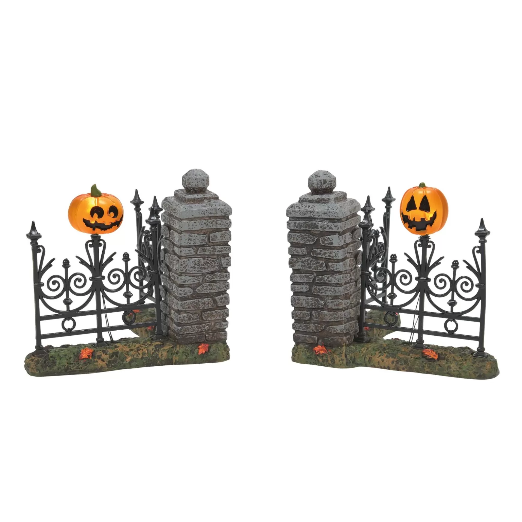 Department 56 Jack Lantern Lit Fence Corners< Halloween Village Accessories