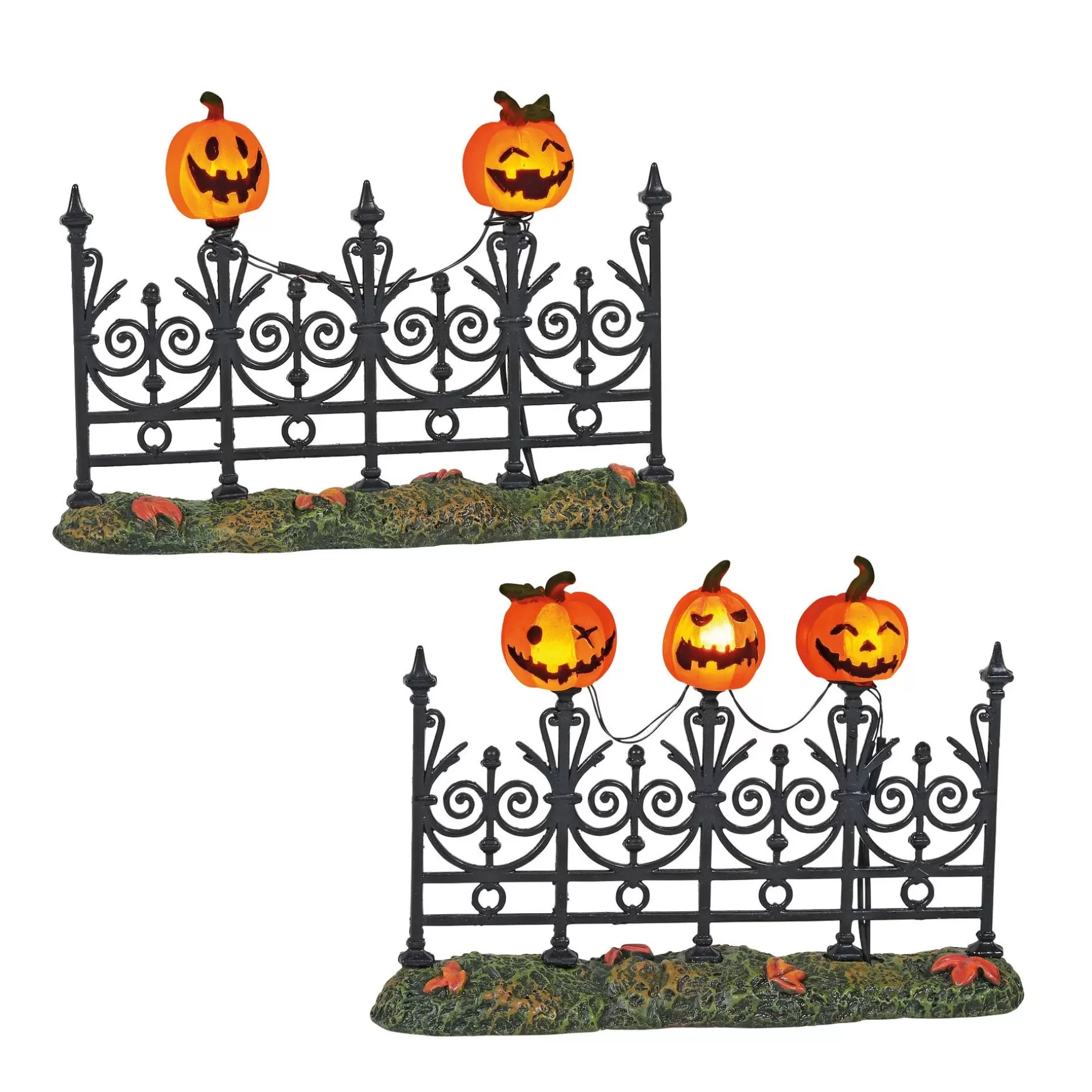 Department 56 Jack-o-lantern Lit Fence< Halloween Village Accessories