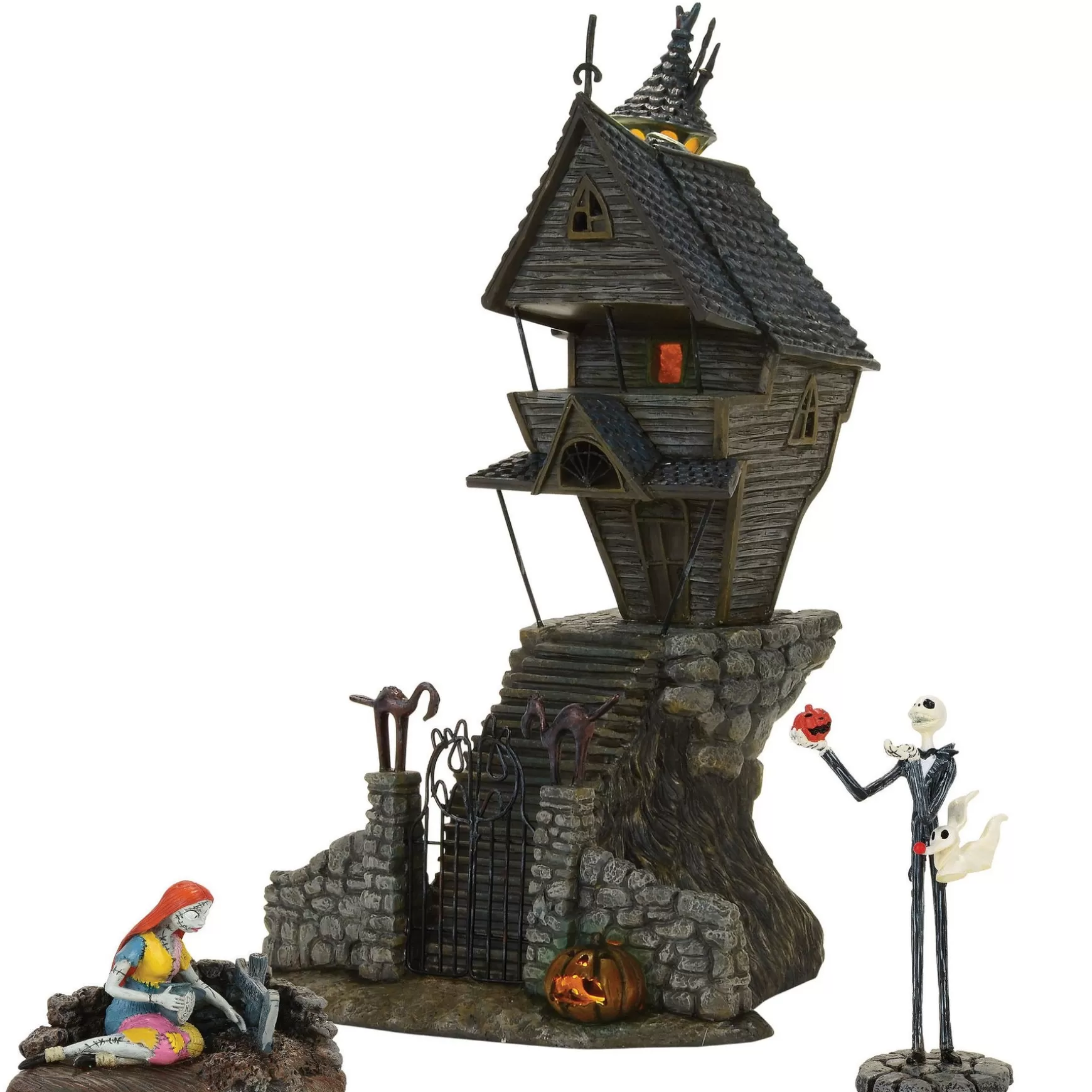 Department 56 Jack's House with Jack & Sally< The Nightmare Before Christmas® Village