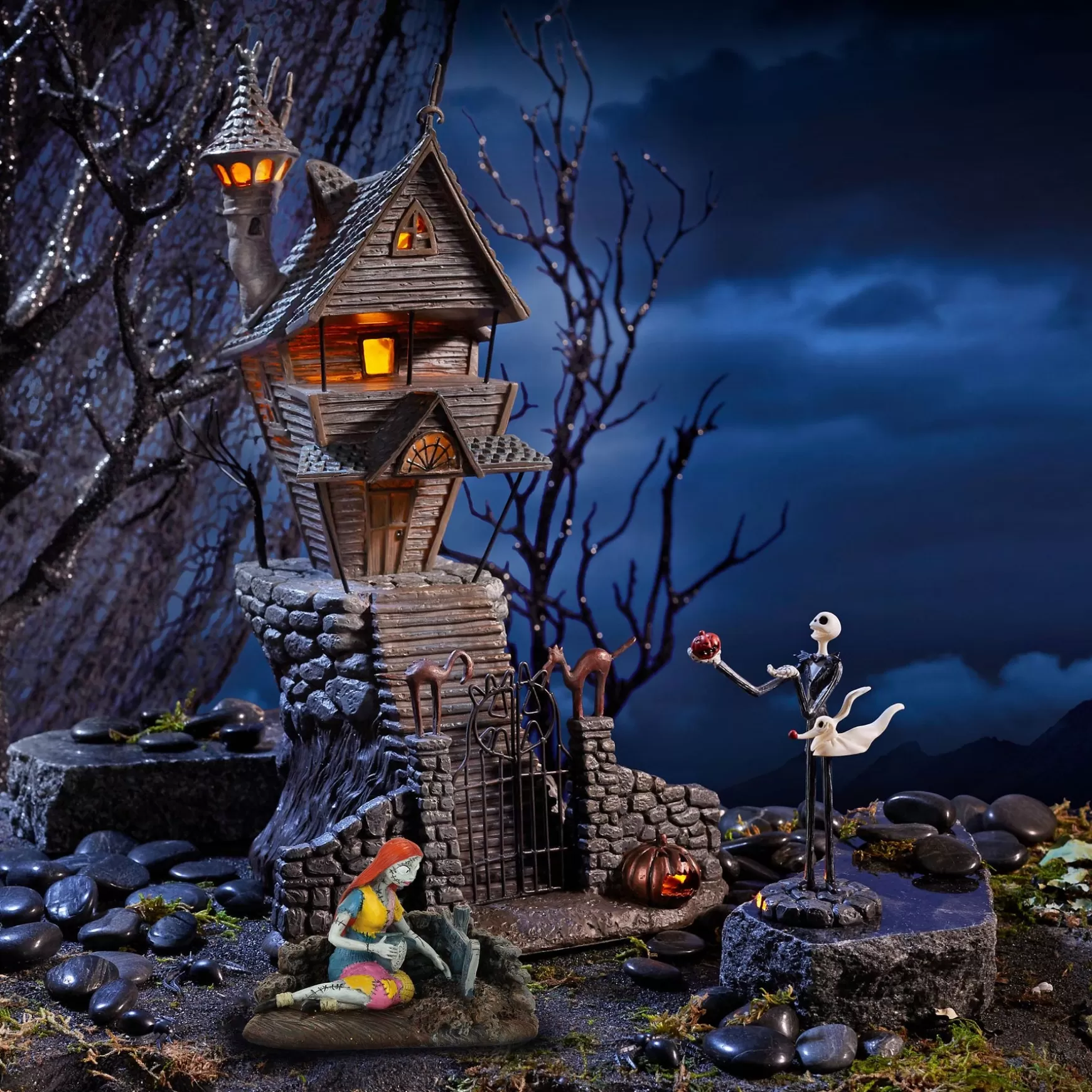 Department 56 Jack's House with Jack & Sally< The Nightmare Before Christmas® Village