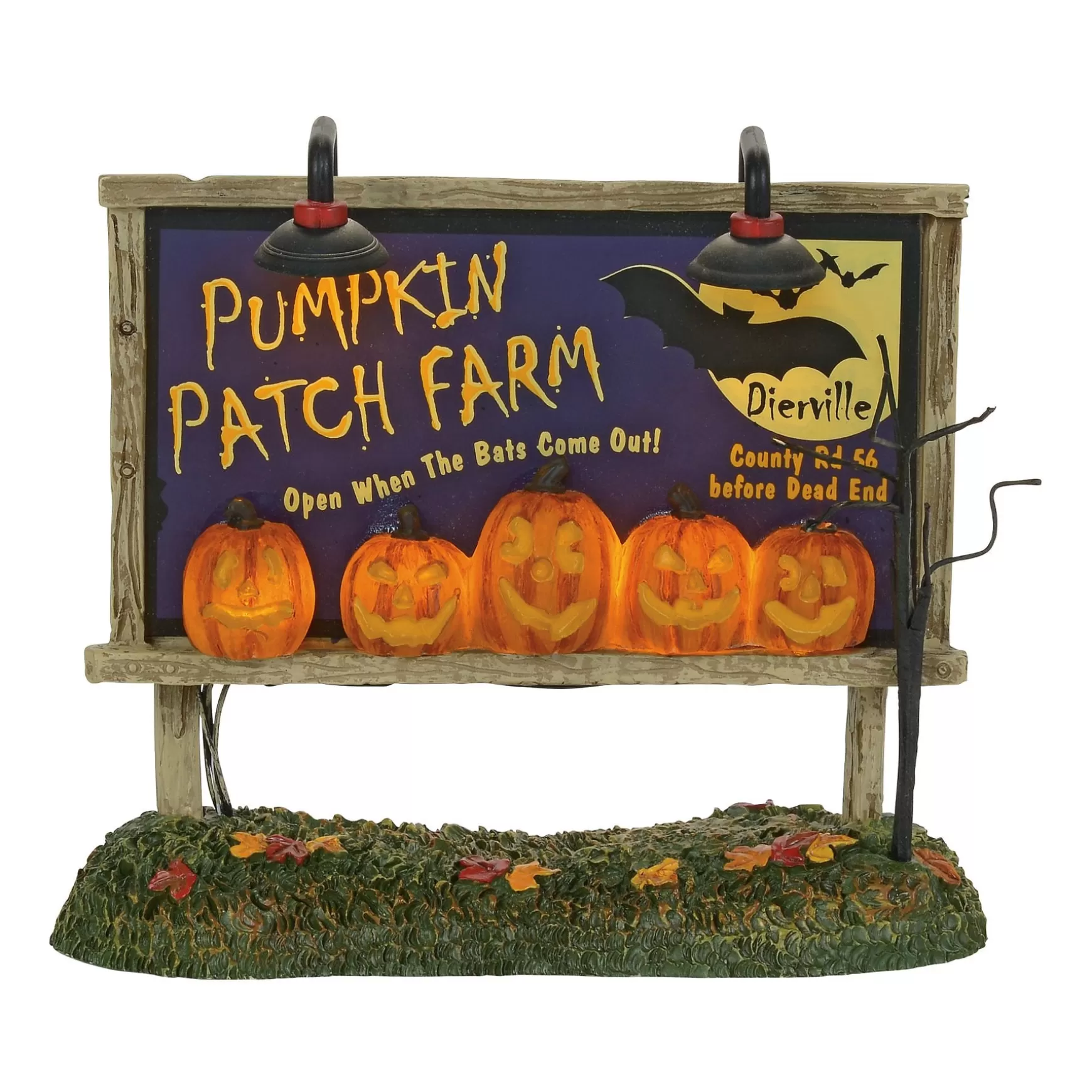 Department 56 Lit Pumpkin Patch Billboard< Halloween Village Accessories