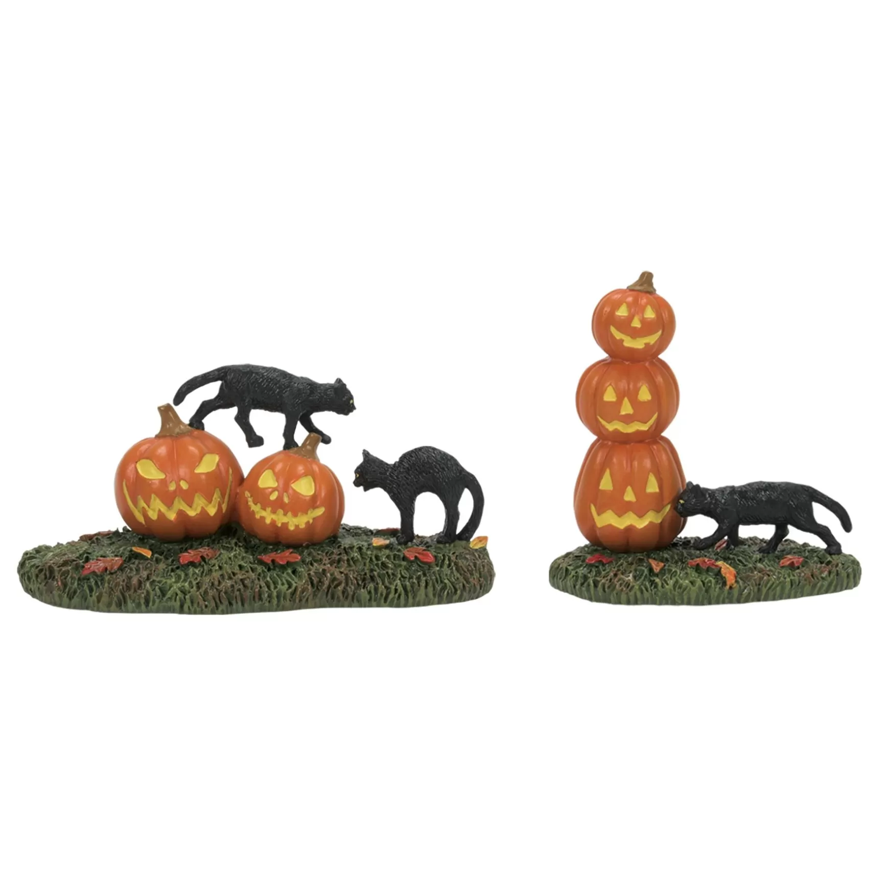 Department 56 Scary Cats Pumpkins ST/2< Halloween Village Accessories