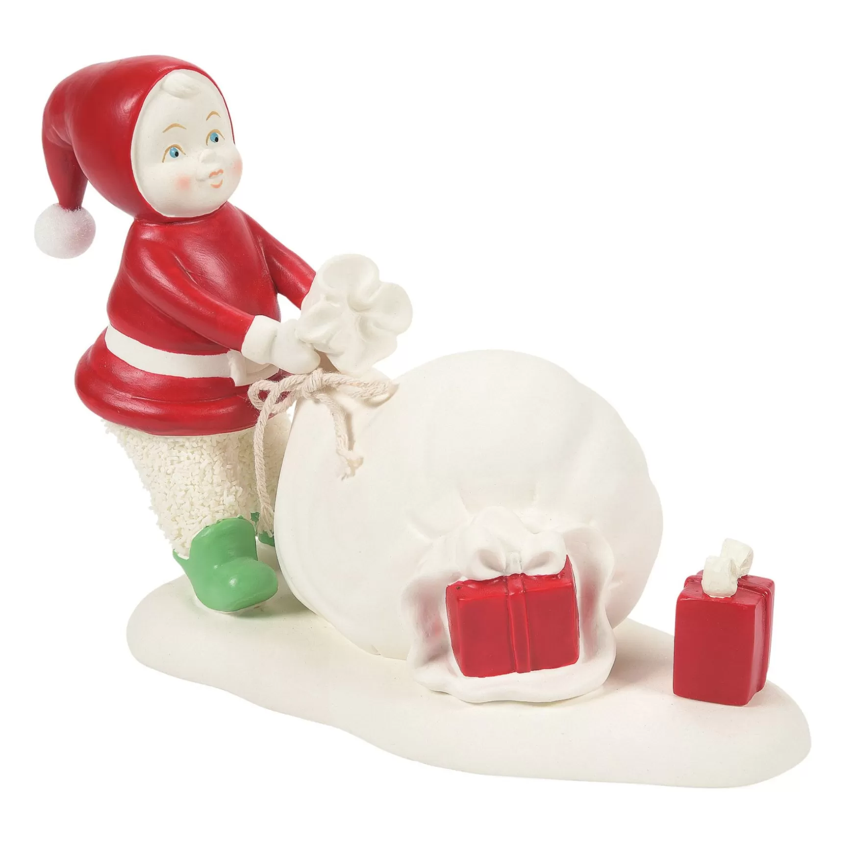 Department 56 Spilling Santa's Presents< Snowbabies Classic Collection | Snowbabies Christmas Memories Collection