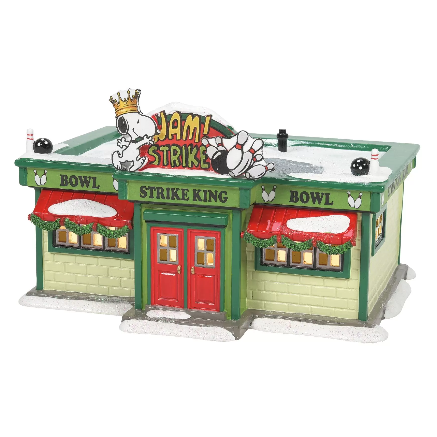 Department 56 Strike King Bowling Alley< Peanuts® Village